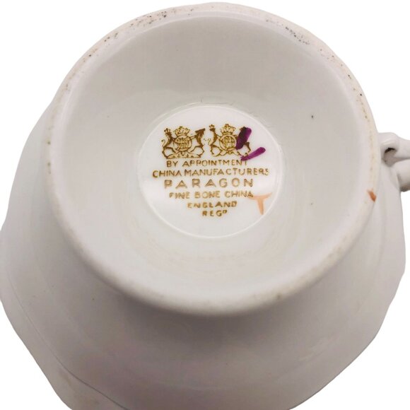 Vtg Paragon Double Warrant Fine Bone China Teacup Blue Pink Cornflowers CUP ONLY - Picture 4 of 10